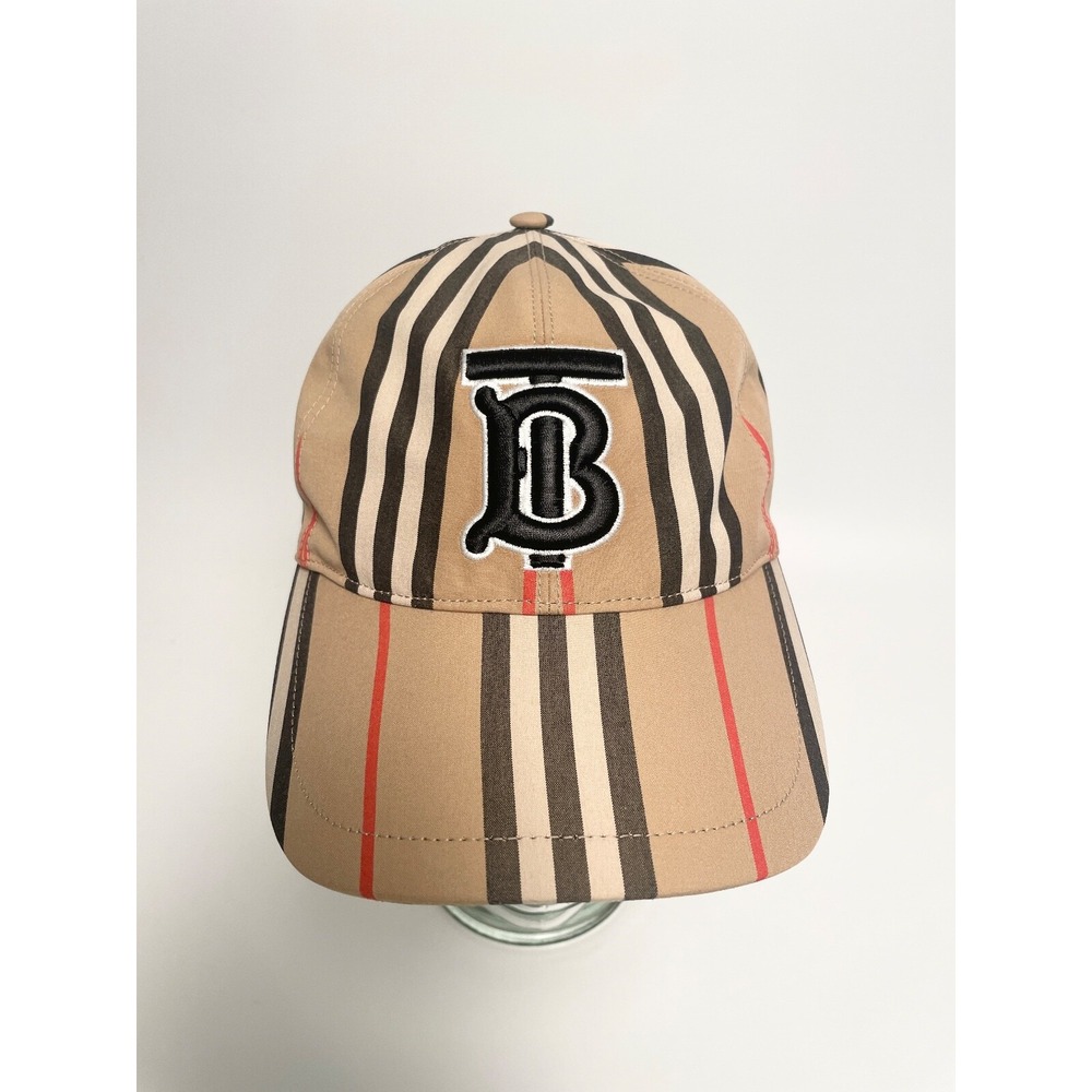 Burberry Monogram Motif Icon Stripe Cotton Baseball‎ Cap, sz Small